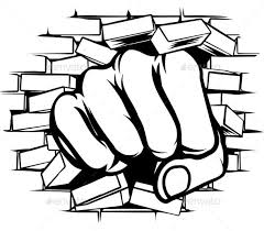 Punching Fist Through Brick Wall Brick Wall Drawing Pop Art Drawing Graffiti Wall