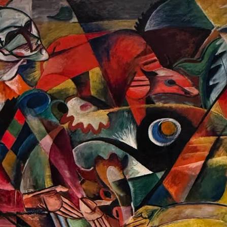 Heinrich Campendonk, Harlequin and Columbine, 1913. St. Louis Museum.# campendonk #1913