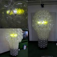 Light Bulb Sculpture Made Of Balloons Complete With Battery Powered Led Strip Lighting Balloon Lights Decorative Light Bulbs Led Strip Lighting