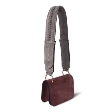 Brandy Shoulder Bag Tile Red Suede Vison Strap Rossea