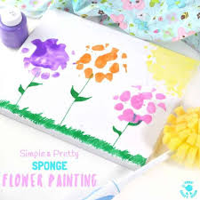 How to create easy flower paintings. Simple And Pretty Sponge Flower Painting Kids Craft Room