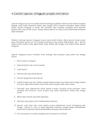 We did not find results for: Contoh Laporan Mingguan Proyek Kontraktor