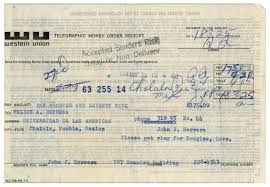 Purchase for the principal amount you need. Western Union Money Order Receipt From John J Herrera To Felice A Herrera May 30 1974 The Portal To Texas History
