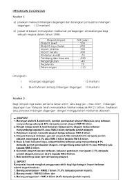 Ada juga perkataan sinonim dan berkaitan dengannya ada dipaparkan di sini. Soalan Imbangan Dagangan