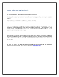 First, it totally depends on the guy, there is no template to follow when it comes to things like this. How To Make Your Boyfriend Smile By Datetosoulmate Issuu