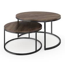 This modern coffee table brings a splash of glamour to any living room or office space. Maywood Frame 2 Nesting Tables Nesting Coffee Tables Round Wood Coffee Table Coffee Table Wood
