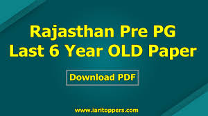 Rajasthan Pre Pg Agriculture Old Question Paper Pdf Download