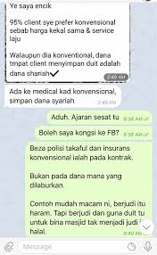 Perbezaan antara takaful dan insuranstakaful dan insurans mempunyai tujuan yang sama iaitu memberikan jaminan dan bantuan kepada peserta kontrak asas yang digunapakaidalam insurans konvensional kontrak yang digunapakai ialah kontrak pertukaran (mu'awadat) iaitu dalam bentuk jual. Ada Ejen Insurans Konvensional Tapi Mendakwa Produk Insurans Yang Dipasarkan Patuh Syariah Rahsia Takaful