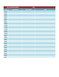 It consists of two worksheets, for room booking and calendar. Download Daily Appointment Calendar