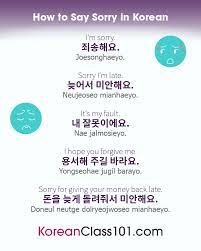 (to younger or your friends) 미안해 (to older or someone who you don't know well) 미안해요. How To Say Sorry In Korean