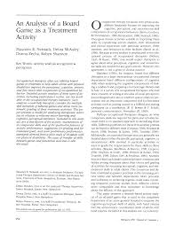 An Analysis of a Board Game as a Treatment Activity