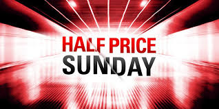 Adj , adv for half the normal price: Uber 27 000 Entrys Bei Der Half Price Sunday Million Auf Pokerstars Hochgepokert