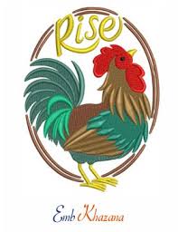 This design manually digitized, automatic conversion is not used. Rooster Rise Embroidery Design Rooster Rise Embroidery Pattern