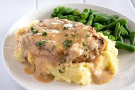 I also have the instructions on how to cook them on the stove below if you prefer. Cream Of Mushroom Pork Chops Baked Kitchen Gidget