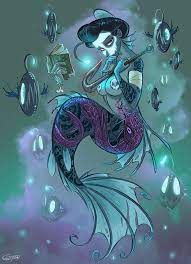 Anglerfish Mermaid | Etsy | Mermaid art, Dark art drawings, Anime sketch