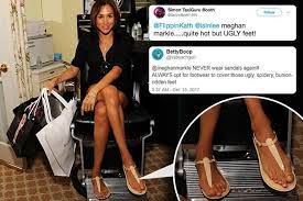 Meghan Markle Attacked By Cruel Trolls Who Mock Her Spidery And Bunion Ridden Feet Bunion Celebrity Feet Meghan Markle