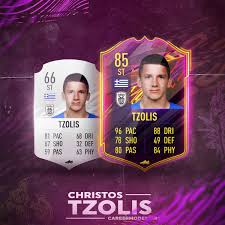 Tzolis is a left wing forward footballer from greece who plays for paok in pro evolution soccer 2021. Careermodestars Auf Twitter Christos Tzolis Fifa21 Lethal Striker