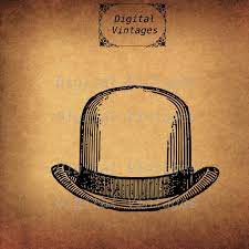 Bowlers Hat Bowler Hats Fancy Illustration Vintage Digital Etsy Art Icon Bowler Hat Clip Art