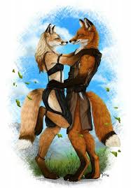 Cute Anthro Fox Couple Credit Goes To Deyvarah Anime Furry Furry Couple Furry Art