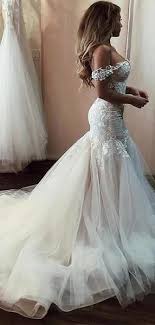 Lovely Off Shoulder Zipper Up Mermaid Wedding Dresses With Lace Vb02947 In 2020 Online Wedding Dress Beach Bridal Dresses Mermaid Wedding Dress