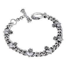 King Baby Jewelry Sterling Silver Heart Toggle Bracelet 8350713 Hsn