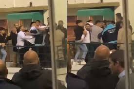 Watch brawl erupt as punters punch police after winning horse is relegated  to second