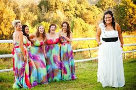 Rainbow Bridesmaid Dresses I Love These Rainbow Bridesmaid Dresses Rainbow Bridesmaids Rainbow Wedding Dress