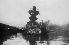 Strasbourg After Scuttle Toulon 1942 Battleship Warship Photo