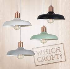 Beacon Lighting Has Caught Our Eye With Their Fabulous Croft Pendant Colours Available Are Chalk Black Ash And Mint Copper Lighting Beacon Lighting Lighting
