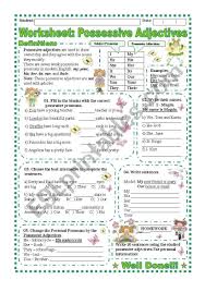 Worksheet Possessive Adjectives Explanation And Exercise Esl Worksheet By Elinha In 2020 Possessive Adjectives Adjectives Adjectives Activities
