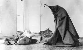 Joseph beuys arrived by plane in new york city, where he was met by assistants who wrapped him in a large piece of felt, placed him in an ambulance, and delivered him to the rené block gallery in soho. I Like America And America Likes Me Art Blart