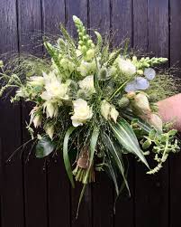 Globalrose.com has been visited by 10k+ users in the past month Wild Cream And Green Wedding Bouquet Welwyn Florist