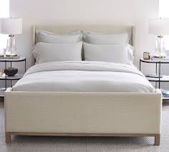 Maybe you would like to learn more about one of these? Jake Upholstered Platform Sleigh Bed With Wood Legs Pottery Barn