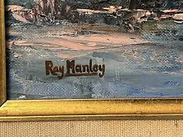 Vintage Landscape Painting Signed Ray Manley
