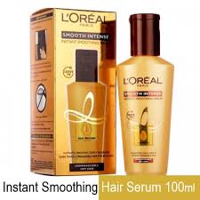 Hair serum makes dull hair shiny and smooth. L Oreal Paris Smooth Intense Instant Smoothing Serum 100ml