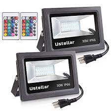 Automated and sound activated triggers combine with a variety of presets and display settings to make cover the stage and crowd in rgbw color with the intimidator wash zoom 450 irc. Ustellar 2 Pack 30w Rgb Led Flood Lights Outdoor Color Changing Floodlight With Remote Control Ip66 Waterpro Flood Lights Wall Wash Lighting Color Changing Led