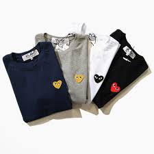 Red Heart Couple T Shirt Cdg Play T Shirt Brand Clothing Heart Casual Shirt Comme Des Garcons Play T Shirt Heart Tee Shirts Men In T Tenues Mode Mode Fringues