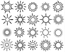 Embed this art into your website: Sun Icon Set Sunlight Outline Vector Royalty Free Cliparts Vectors And Stock Illustration Image 108355774