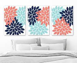 House colors exterior house colors cottage style coral door shed homes beach cottages beach cottage flex your floral style with modern vases. Coral Navy Aqua Bedroom Wall Decor Flower Canvas Or Print Coral Navy Aqua Flower Bathroom Decor Flow Room Wall Colors Beige Walls Bedroom Wall Decor Bedroom
