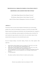 Scopri i servizi bancari e finanziari per famiglie e privati offerti da banca unicredit online: Pdf The Financial Crisis In Europe Evolution Policy Responses And Lessons For The Future