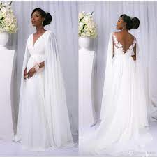 Habt ihr schon mal ein brautkleid mit bubikragen gesehen? Grosshandel Strand Brautkleider Mit Cape 2018 Modest Vintage Lace Chiffon V Ausschnitt Schiere Zuruck Sommerferien Seaside Bohmienan Hochzeit Brautkleid Von Kazte 103 11 Auf De Dhgate Com Dhgate