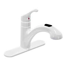 Buying a kitchen faucet can be adventurous experience for you because you have to be particular about what you want and what you don't. Moen Renzo One Handle Pull Out Matte Black Kitchen Faucet At Menards