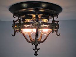 Vintage Antique Flush Mount Spanish Revival Gothic Ceiling Light Fleur De Lis Ceiling Lights Lights Flush Mount Lighting