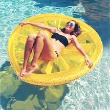 Inflatable Lemon Slice Float 70 180cm Pool Floaties Beach Summer Sun
