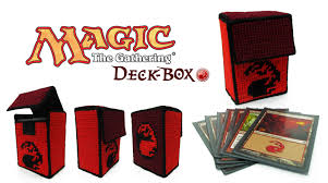 Grab your deck put your a4 paper lengthwise, then put your deck at the bottom middle of the paper. Magic The Gathering Deck Box Red Mana A Box Needlework On Cut Out Keep