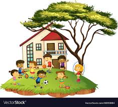 Scene With Children Play At Home Vector Image On Vectorstock Kids Playing Kids Clipart Preschool Activities