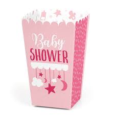 This plastic popcorn container is the perfect baby shower popcorn boxes. It S A Girl Personalized Pink Baby Shower Popcorn Favor Treat Boxes Set Of 12 Bigdotofhappiness Com