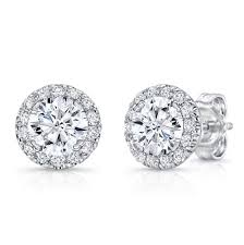 Black And White Diamond Stud Earrings 1 2ct White Diamond Screwback Stud Halo Earring 14k Solid White Gold Finish Aonede White Diamond Stud Earrings White Gold Diamond Earrings Halo Earrings Studs