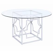 Macy's star rewards · curbside pickup · earn on every purchase Mischa Chrome Metal Dining Table With Round Glass Top By Coaster