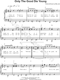 Billy Joel Only The Good Die Young Sheet Music Easy Piano In C Major Download Print Sheet Music Music Charts Easy Piano